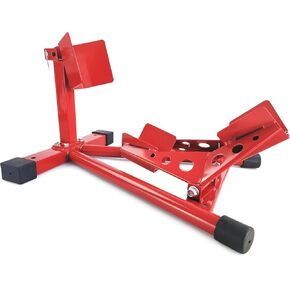 Universal Heavy-Duty Motorcycle Wheel Chock & Stand, 1500 LBS Capacity, Adjustable for 12" to 21" Rims, Ideal for All Motorcycle Transport & Storage, Red in Kuwait