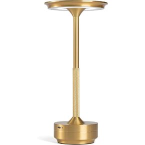 مصباح مكتب LED مصقول باللون الذهبي مع تحكم باللمس، 3 أوضاع للألوان، قابل للتعتيم، بطارية مدمجة بقدرة 5200 مللي أمبير في الساعة، إضاءة خالية من الوميض صديقة للعين، USB من النوع C، قاعدة غير قابلة للانزلاق in Kuwait