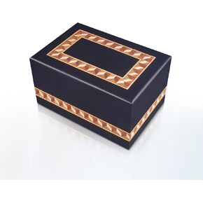 جرة حرق جثث كبيرة من ZIYA لرماد الإنسان والذكور البالغين - صندوق جرة خشبية تذكارية ونعش للرجال والنساء - جرة دفن للبالغين - تصميم حدود سوداء جرة مزخرفة كبيرة للأب والأم in Kuwait