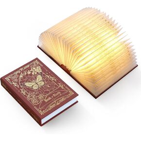 Magic Truth Book Light - Rechargeable LED Book Lamp for Home Decor, Ideal Christmas & Bookworm Gifts with Gold Foil Embossed Cover, Warm White Light for Entertainment & Relaxation (Black) in Kuwait
