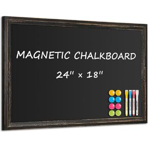 Rustic Wood Framed Chalkboard, 36" x 24" Wall-Mounted Blackboard for Kitchen, Restaurant Menu, Office & Home Décor in Kuwait