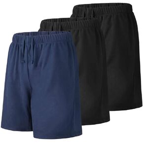 Liloak Mens Shorts Multipack 7 in Cotton Casual Athletic Gym Knit Short with Pockets, Soft Pajama Lounge Sleep Shorts in Kuwait