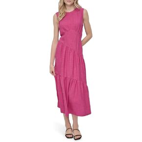 DKNY Women's Sleeveless Jewel Neck Asymmetrical Seams Midi Dress in Saudi Arabia