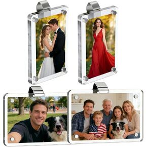 2Packs Car Picture Holder for Sun Visor, Clear Acrylic Magnet Car Visor Photo Clip, 2.36"x3.5" Picture Frame, Horizontal & Vertical Personalized Photo Display for Car Decorations Gifts in Saudi Arabia