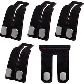 DF DUALFERV Purse Hook for Car, 5 Pack Black Metal Multifunctional Purse Holder for Car, Space-Saving Secure-Hold Premium Suede Hooks for Headrest, Ideal for Bag and Seat Organization in Kuwait