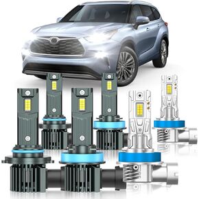 Fit for Toyota Highlander 2008-2010&2014-2023 Fog Light Bulbs or DRL, 6000K Cool White 700% Brightness, Real 1:1 Size Plug and Play, Pack of 2 in Kuwait