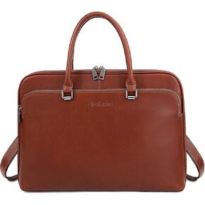 حقيبة كمبيوتر محمول من الجلد الطبيعي من Blofinche: حقيبة كتف ماسنجر مقاس 15 16 بوصة للرجال والنساء حقيبة يد مصممة باللون البني الزيتي in Kuwait