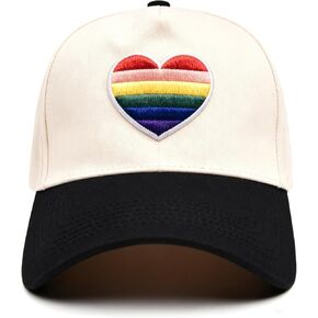 Pride Dad Hat for Men Women, LGBT Rainbow Embroidered Adjustable Cotton Baseball Caps in Kuwait