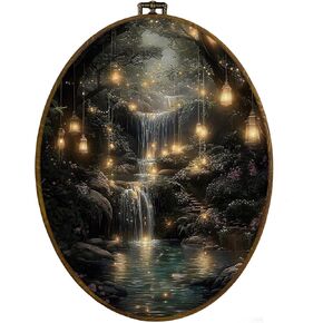 dvhdajed Vintage Cottagecore Moody Floral Round Wall Art Decor, Dark Academia Wildflower Framed Canvas Art, Dark Gothic Floral Bouquet Round Wall Hanging Decor for Farmhouse Bedroom Living Room,10x10 in Kuwait