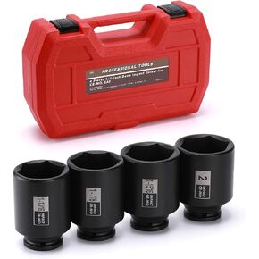 EMENTOL 11PCS 1/2-Inch Drive Spindle Axle Nut Impact Socket Set, CR-MO, 6 Point, Metric, 1/2" Dr. Deep Impact Socket Set, 27mm - 41mm in Kuwait