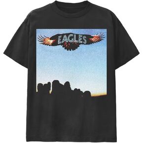 تي شيرت بغطاء ألبوم Merch الرسمي للبالغين من الجنسين من Eagles، أسود مغسول in Kuwait