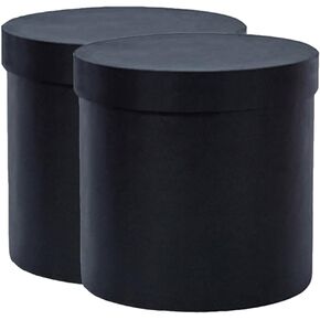 PRETYZOOM 2pcs Round Box, 5 Inch Diy Box, Packing With Lids, Decorative Arrangement Bucket, Valentine's Day Wedding Decoration (Black) in Saudi Arabia