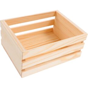 PRETYZOOM 1pc Mini Wooden Crate, Unfinished Crate for Desktop Storage Holder, Decorative Rustic Wooden Basket for Daily Organizer, Party Decoration (16x10x9cm) in Saudi Arabia