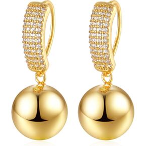 Gold Plated Earrings for Women 14K Gold Statement Earrings Trendy Fashion Gold Jewelry Gifts in Kuwait