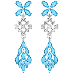 LMXXVJ أقراط الزفاف للعرائس وصيفات العروس أقراط على شكل دمعة للنساء، قطرة زركونيا مكعبة وأقراط متدلية للحفلات الراقصة أو المهرجانات، مجوهرات in Kuwait