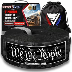 حزام سحب عالي التحمل مقاس 3 بوصات × 20 بوصة - حزام استعادة قوة الكسر يصل إلى 30,000 رطل للشاحنات وسيارات الدفع الرباعي وسيارات الجيب والاستخدام على الطرق الوعرة | حلقات معززة، وغطاء للتآكل وحقيبة حمل متضمنة. in Kuwait