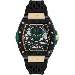 Philipp Plein Collection Luxury Mens Watch Timepieces with a Black Strap and Dial Featuring a Two Tone Case in Kuwait