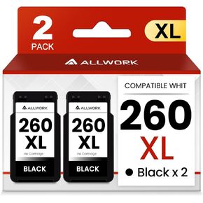 260XL Black Ink Cartridge Replacement for Canon 260 PG-260 PG-260XL PG 260 XL High Yield for Pixma TS6420a TS6400 TS6420 TR7020a TR7000 TR7020 TS5320 TS5300 Printer Ink Cartridge(2 Black) in Kuwait