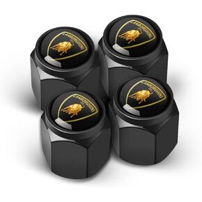4Pcs Tyre Valve Stem Caps for Lamborghini, Aluminum Alloy Prevent Air Leakage Emblem Insignia Auto Valve Caps,A in Kuwait
