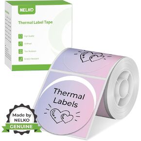 Thermal Labels for Nelko PM220 Label Maker, 2 inch (50mm) Round Thermal Label, Waterproof, Multi-Purpose Tag Tape, 1 Roll of 150 Self-Adhesive Thermal Paper (Pink-Purple Gradient) in Kuwait