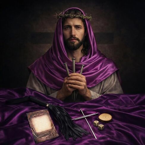 10 Pcs Crown of Thorns Set for Easter & Good Friday – Jesus Crown with 3 Crucifixion Nails, 2 Dice, Whip & Purple Cloth – Holy Week Church Play Christian Religious Decor in Saudi Arabia