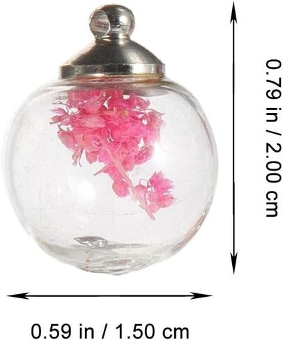 20Pcs Dried Flower Ball Pendants DIY Miniature Flower Decor Transparent Ball Ornaments for Jewelry Making Headwear Decor and Craft Projects in Saudi Arabia