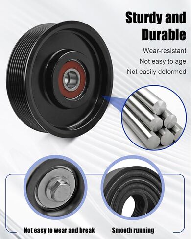 طقم حزام سيربنتين 90K-38285 مناسب لسيارة دودج رام 2500 3500 2003-2010/4500 5500 2011-2012، مجموعة مكون محرك شد الحزام السربنتين الكاملة استبدال 36315 38285 K081264HD in Kuwait