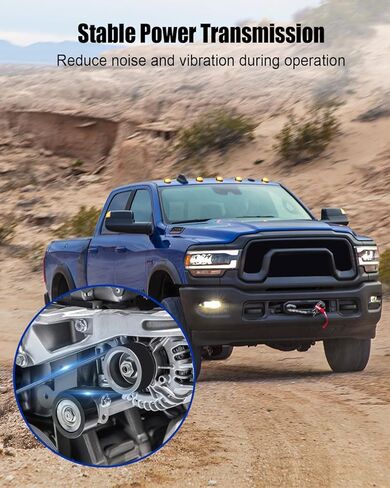 طقم حزام سيربنتين 90K-38285 مناسب لسيارة دودج رام 2500 3500 2003-2010/4500 5500 2011-2012، مجموعة مكون محرك شد الحزام السربنتين الكاملة استبدال 36315 38285 K081264HD in Kuwait