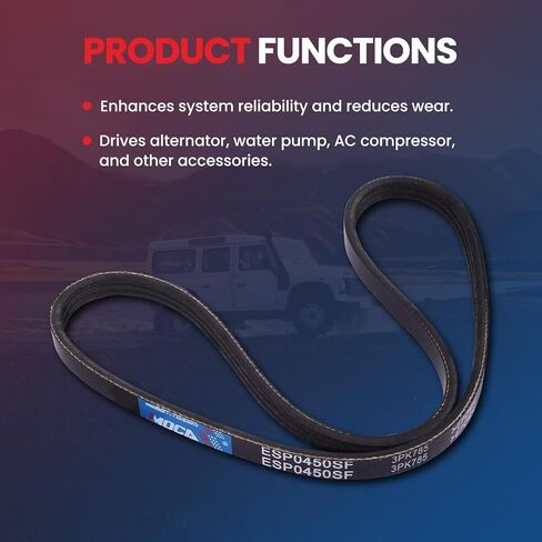 MOCA 3PK785F Accessory Drive Belt Fit for Mazda 2012-2017 3 2.0L, 2019 3 2.5L, 2012-2014 3 Sport, 2013-2016 CX-5, 2016-2017 CX-3 2.0L in Kuwait
