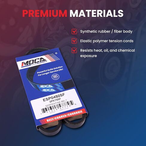 MOCA 3PK785F Accessory Drive Belt Fit for Mazda 2012-2017 3 2.0L, 2019 3 2.5L, 2012-2014 3 Sport, 2013-2016 CX-5, 2016-2017 CX-3 2.0L in Kuwait