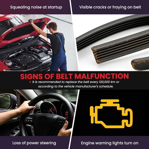 MOCA 3PK785F Accessory Drive Belt Fit for Mazda 2012-2017 3 2.0L, 2019 3 2.5L, 2012-2014 3 Sport, 2013-2016 CX-5, 2016-2017 CX-3 2.0L in Kuwait