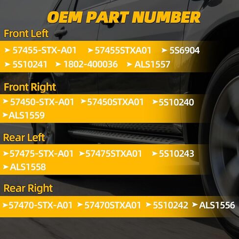 4 ABS Wheel Speed Sensors Compatible with Acura MDX 2007-2012 V6 3.7L,Front Rear Left Right ABS Sensors Replace 57475-SZA-A02 57470-SZA-A02 57455-STX-A01 57450-STX-A01 in Kuwait