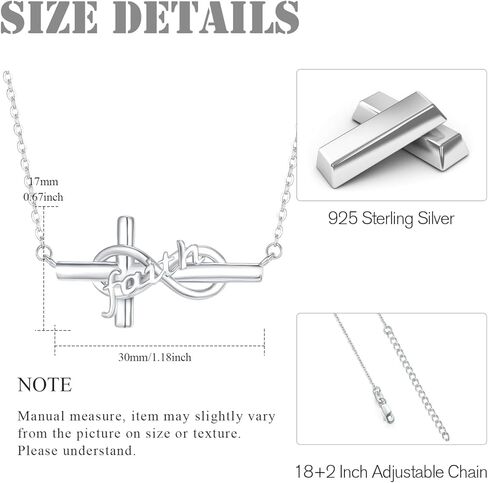 Sunflower Faith Cross Necklace 925 Sterling Silver Christian Catholic Inspirational Pendant Necklace Protection Spiritua Faithing Jewelry Gifts for Women in Kuwait