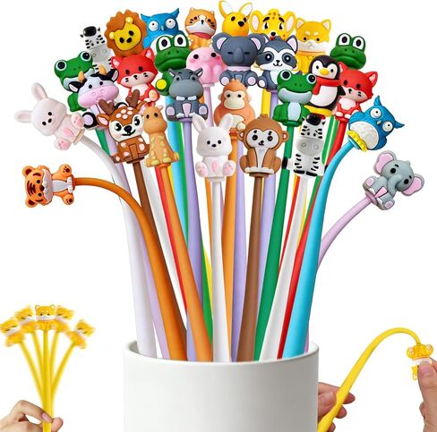 30 Pcs Easter Pens Bulk Cute Fun Pens Stress Relief Bobblehead Pen, Assorted Kawaii Gel Ink Pen for Easter Day (Easter) in Saudi Arabia