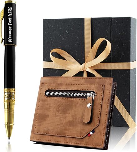 Yastar Customize Gift Pen with a Wallet, Fancy Business Gift set Ballpoint Pen with 2 Black Ink Refills Quality Pens Metal Body - Custom with Names Message -for Family Colleague Elder Friends in Saudi Arabia