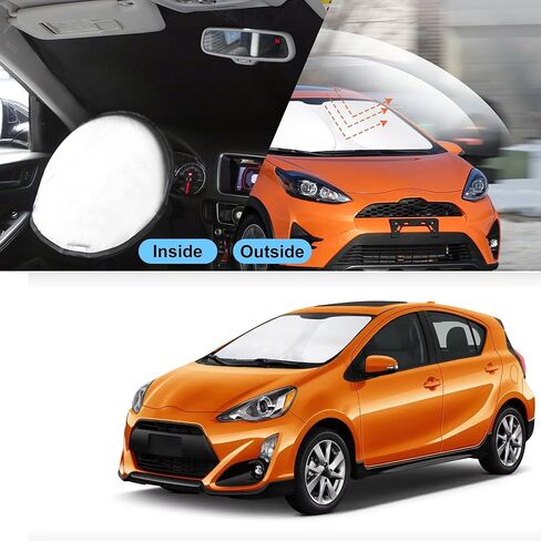 TINGLU Sun Shade for Toyota Prius C 2012-2019 Accessories Windshield Sun Shade Window Shade UV Rays Protection Sun Visor Cover with Steering Wheel Sunshade Storage Bag in Saudi Arabia