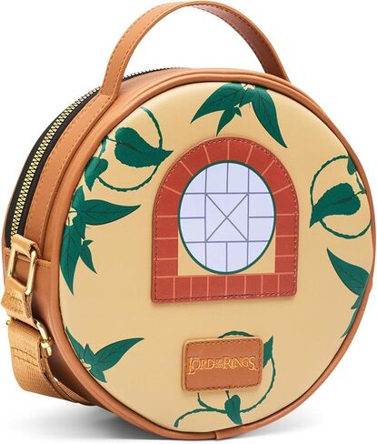 The Lord of the Rings Vegan Leather Round Crossbody Bag with Adjustable Straps, Lord of the Rings Frodos Hobbit House Door and Window Replica in Saudi Arabia