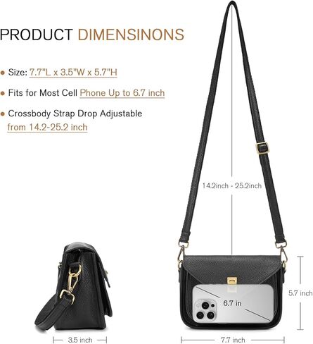 حقائب كروس للنساء من الجلد الطبيعي مع جيوب متعددة، حقائب يد نسائية صغيرة عتيقة عبر الجسم in Kuwait