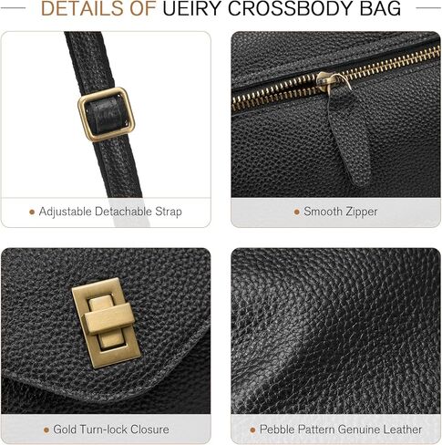 حقائب كروس للنساء من الجلد الطبيعي مع جيوب متعددة، حقائب يد نسائية صغيرة عتيقة عبر الجسم in Kuwait