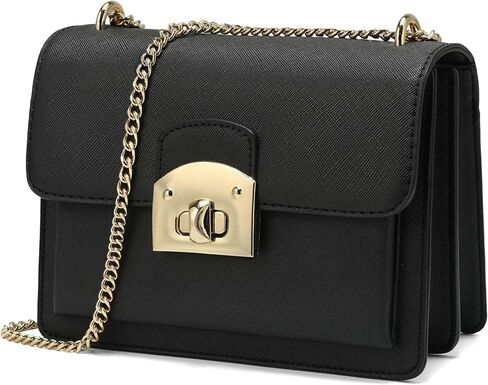 حقائب كروس بقلاب للنساء، محفظة جلدية، حقائب يد مصممة بسلسلة قابلة للتحويل، حقيبة كتف صغيرة مربعة in Kuwait