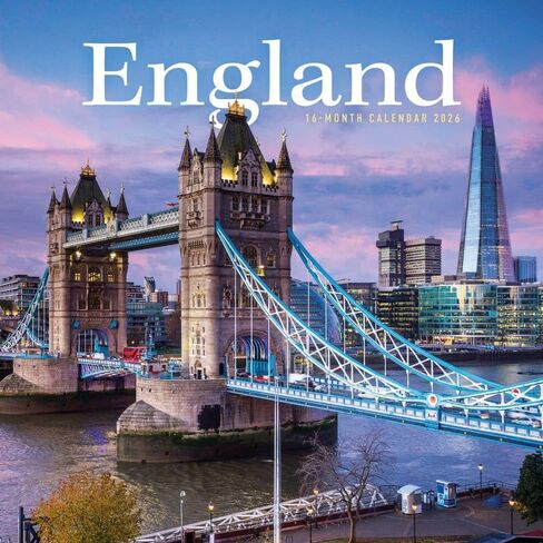 Carousel Calendars, England 2026 Wall Calendar, 12.01'' X 12.01'', 16-Month Calendar with Stapled Binding in Kuwait