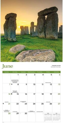 Carousel Calendars, England 2026 Wall Calendar, 12.01'' X 12.01'', 16-Month Calendar with Stapled Binding in Kuwait