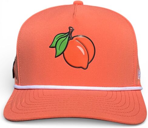 Logie Joe's Just Peachy Golf Hat | Snapback Cap | Built-in Magnetic Ball Marker Holder + Marker Included | Adjustable Peach in Kuwait
