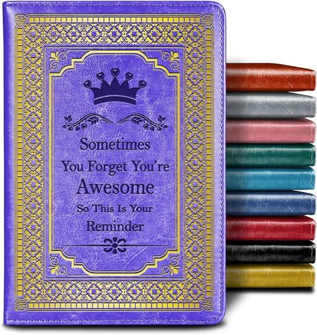 Inspirational Journals for Writing Sometimes You Forget You're Awesome FAUX Leather Journal Blank Notebook for Women Men Appreciation Gift for Friend Teacher Coworker Notebook,1 Pack (Light Blue),(Reminder-Light Blue) in Saudi Arabia