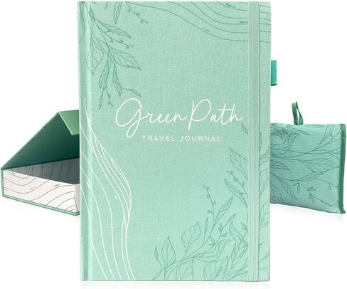 Travel Journal Gift Set for Women – Sustainable Linen Hardcover Notebook with Magnetic Keepsake Box & Reusable Bag, 190 Pages (120 GSM), 6x9 Eco-Friendly Travel Gift in Saudi Arabia