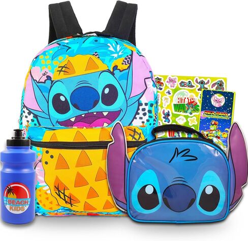 Disney Lilo and Stitch Backpack and Lunch Box Set - 4 Pc Bundle of 16" School Bag, Lunch Bag, and More for Boys and Girls | Stitch School Supplies Set in Saudi Arabia