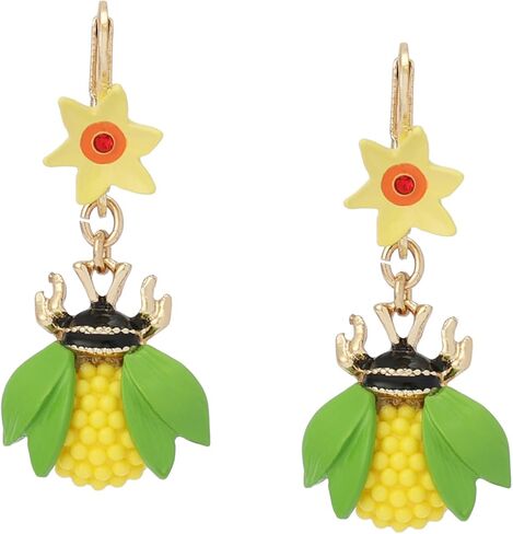 أقراط Betsey Johnson Jewelry النسائية من Hothouse Bloom Bee المتدلية in Saudi Arabia