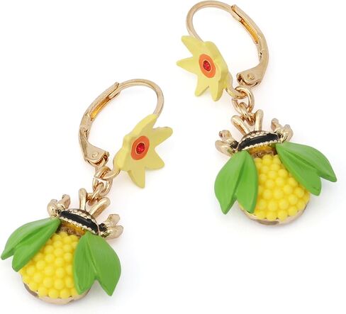 أقراط Betsey Johnson Jewelry النسائية من Hothouse Bloom Bee المتدلية in Saudi Arabia
