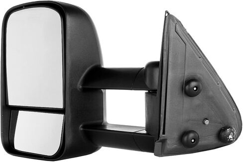 مرايا السحب FINDAUTO مناسبة لـ 1999-2007 لسيارة Chevy/GMC Silverado/Sierra 1500 2500HD 3500HD مرايا السحب مع غطاء أسود قابل للطي للسائق والراكب يدويًا in Saudi Arabia
