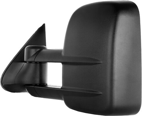 مرايا السحب FINDAUTO مناسبة لـ 1999-2007 لسيارة Chevy/GMC Silverado/Sierra 1500 2500HD 3500HD مرايا السحب مع غطاء أسود قابل للطي للسائق والراكب يدويًا in Saudi Arabia